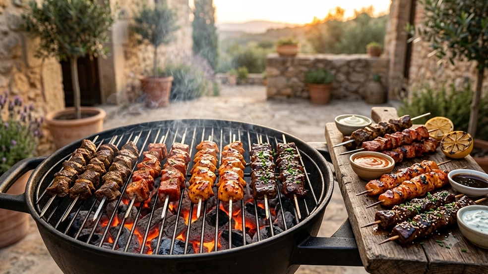 Pinchos morunos variados a la brasa — guía Sibaro